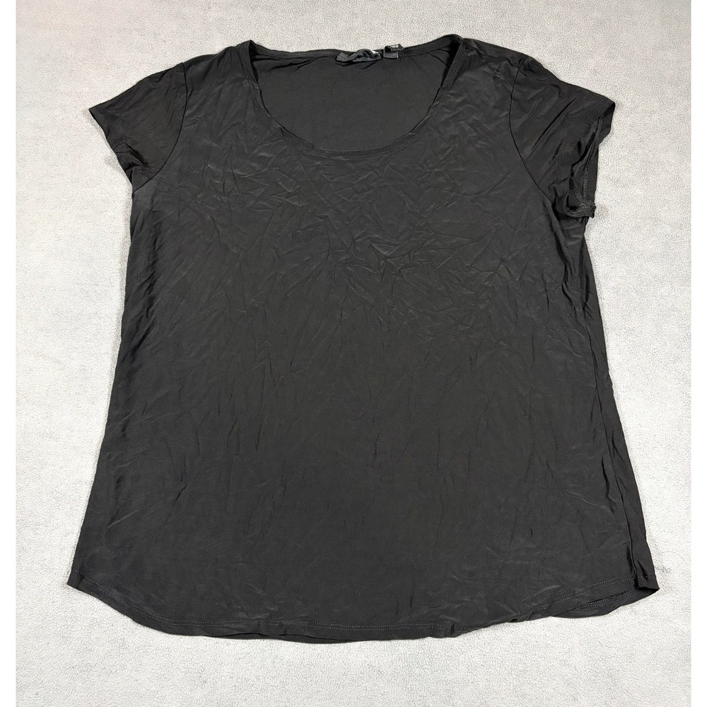 Attitudes by Renee T-Shirt Womens Large Black Short Sleeve Scoop Neck Stretch